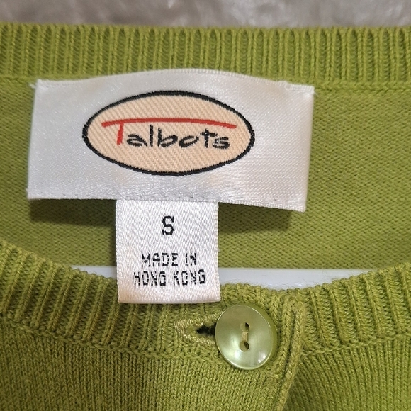 Talbots Wome's Green Button-Up Cardigan Size S - Picture 2 of 9